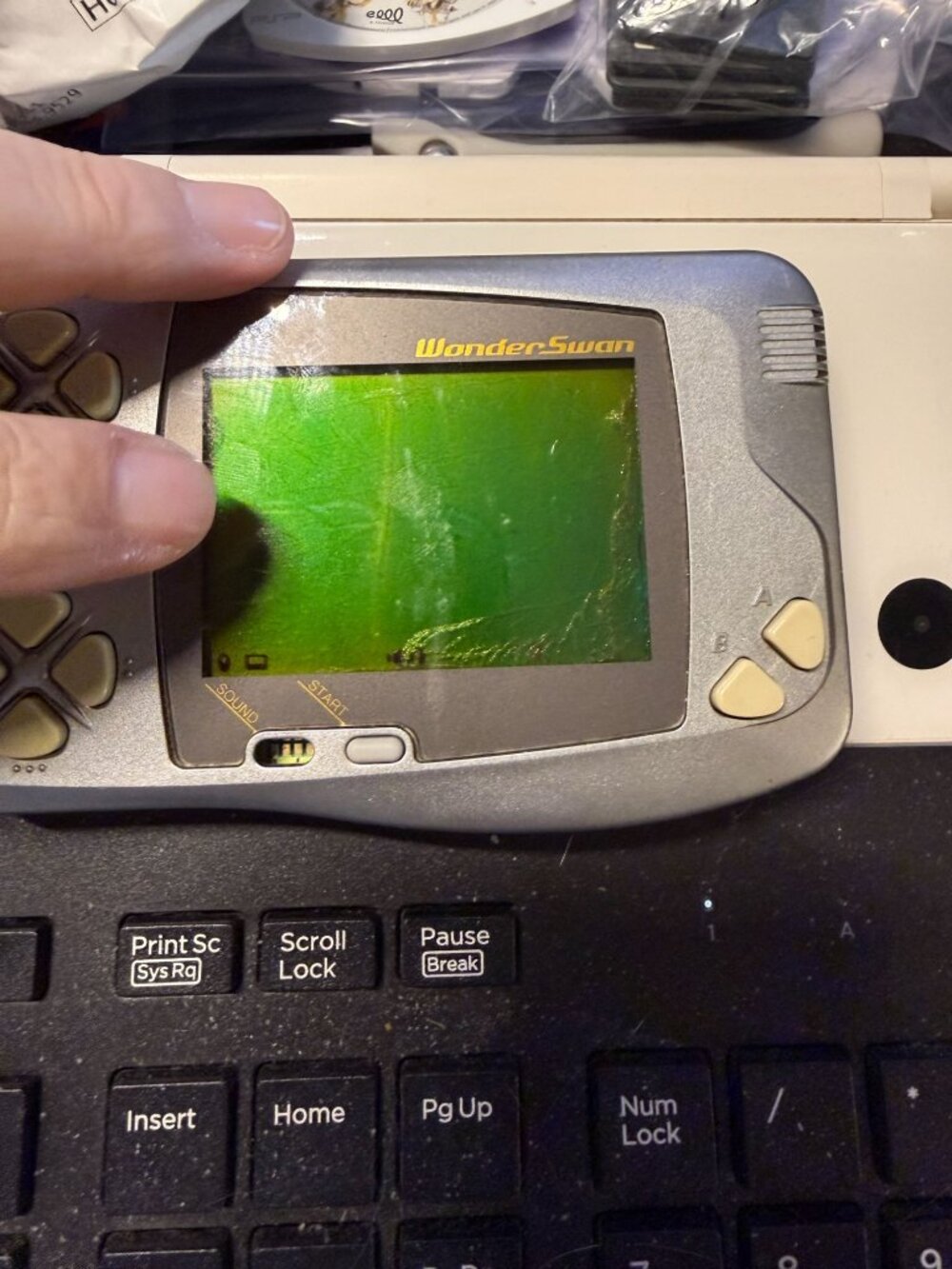 WonderSwan Silver Metallic SW-001 Bad Screen Works For Parts Repair US Seller